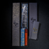 Riceknife® Tigritude Danish Design Limited Edition Tactile Damascus Steel Chef's Knife, Kiritsuke Knife, with Natural Wood Handle and Tiger Engraving